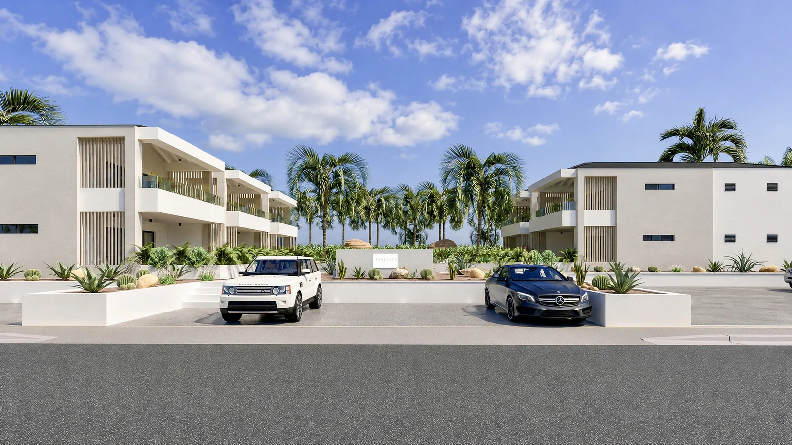 Serenity Residence entrance and parking in Hòfi Sint Joris, Curaçao
